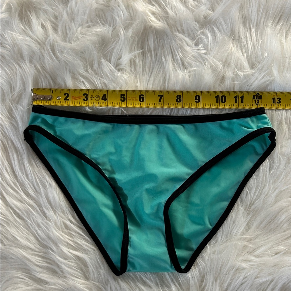 NWOT Teal Bikini Bottom with Black Trim. XL